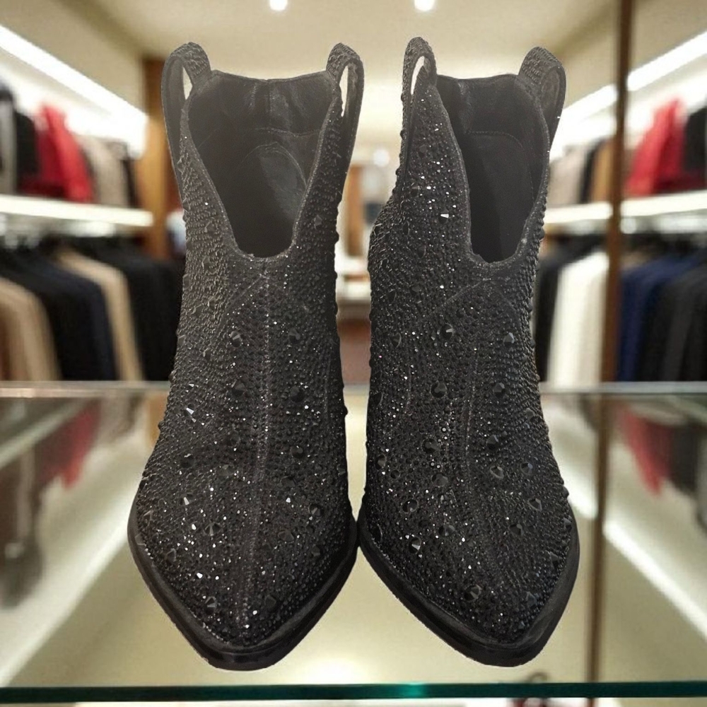 Jessica Simpson Zadie 2 Black Sparkle Ankle Booties
